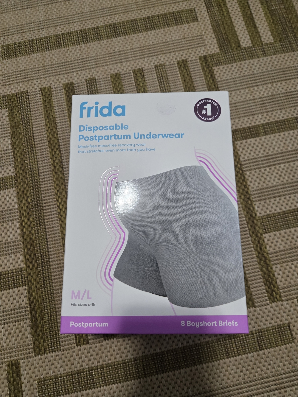 Disposable Postpartum Underwear - Gray (M/L) - Box of 8 NEW